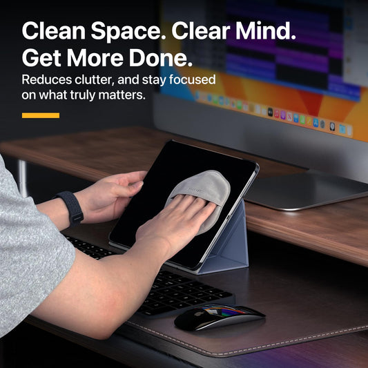 MAGEASY cloth wiping a laptop screen