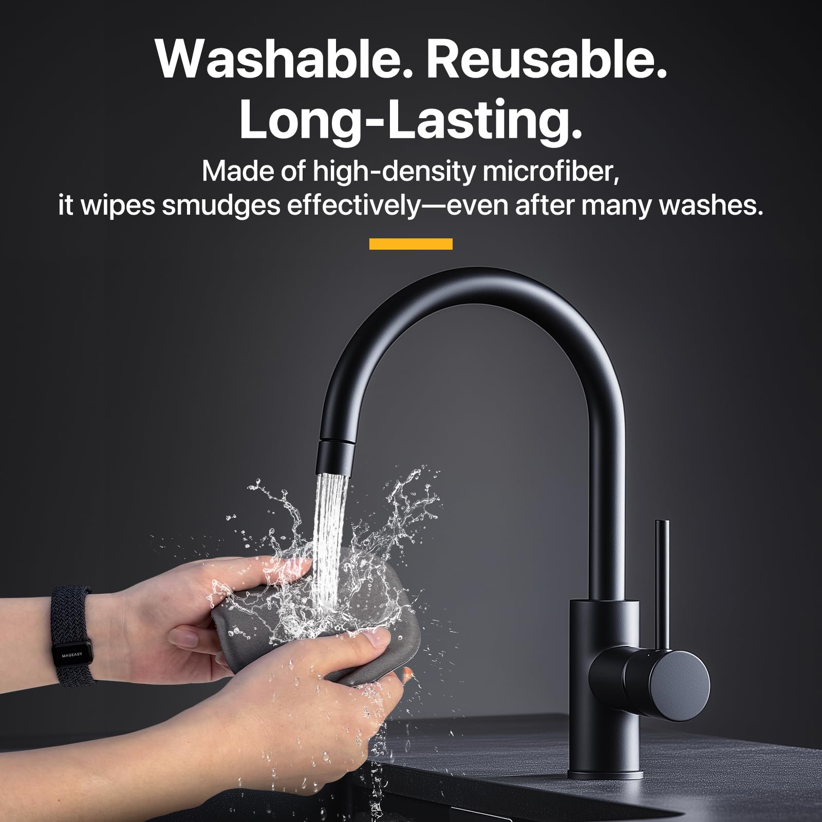 Reusable washable microfiber cleaning cloth for electronics