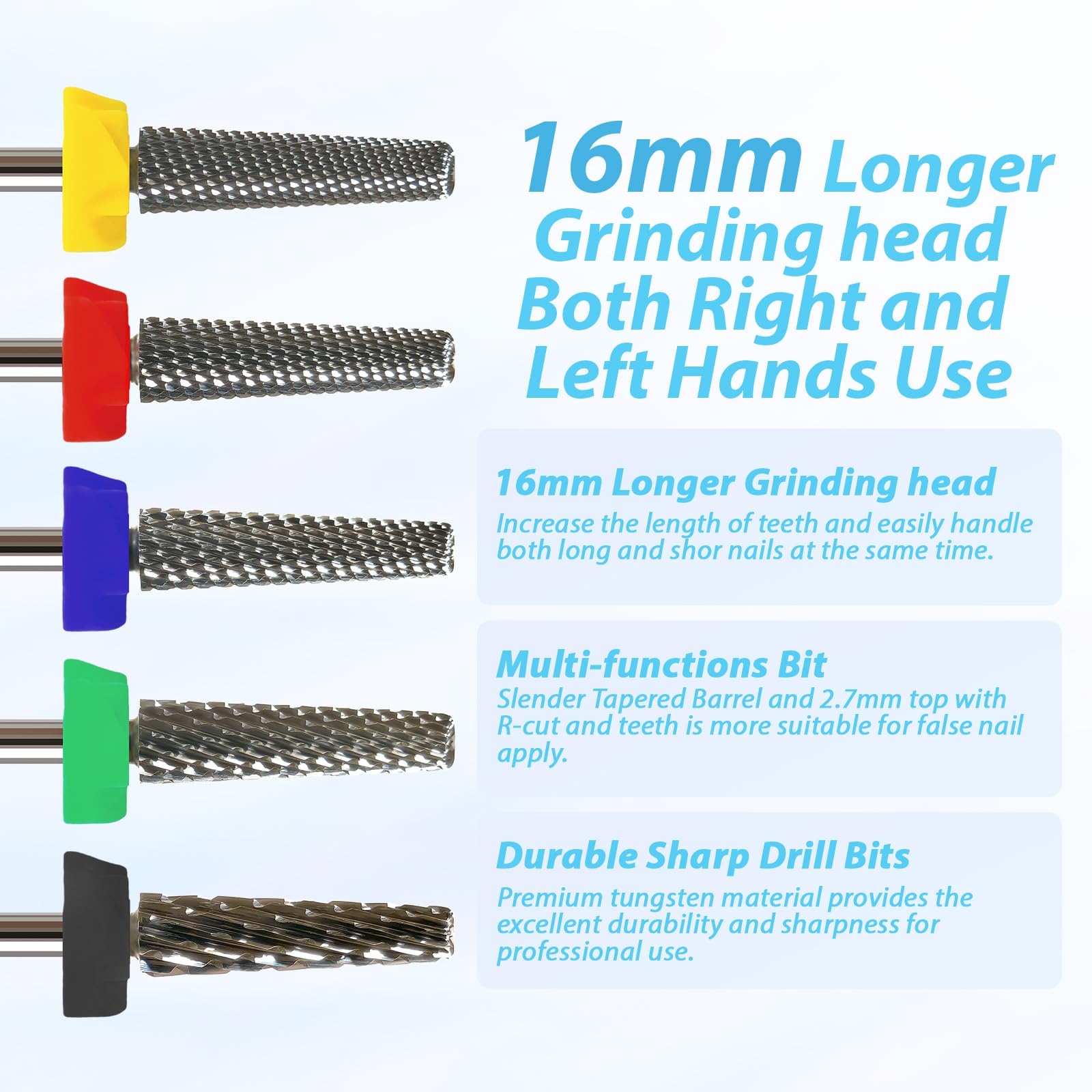 Magibling extended 16mm grinding head for faster blending and trimming.