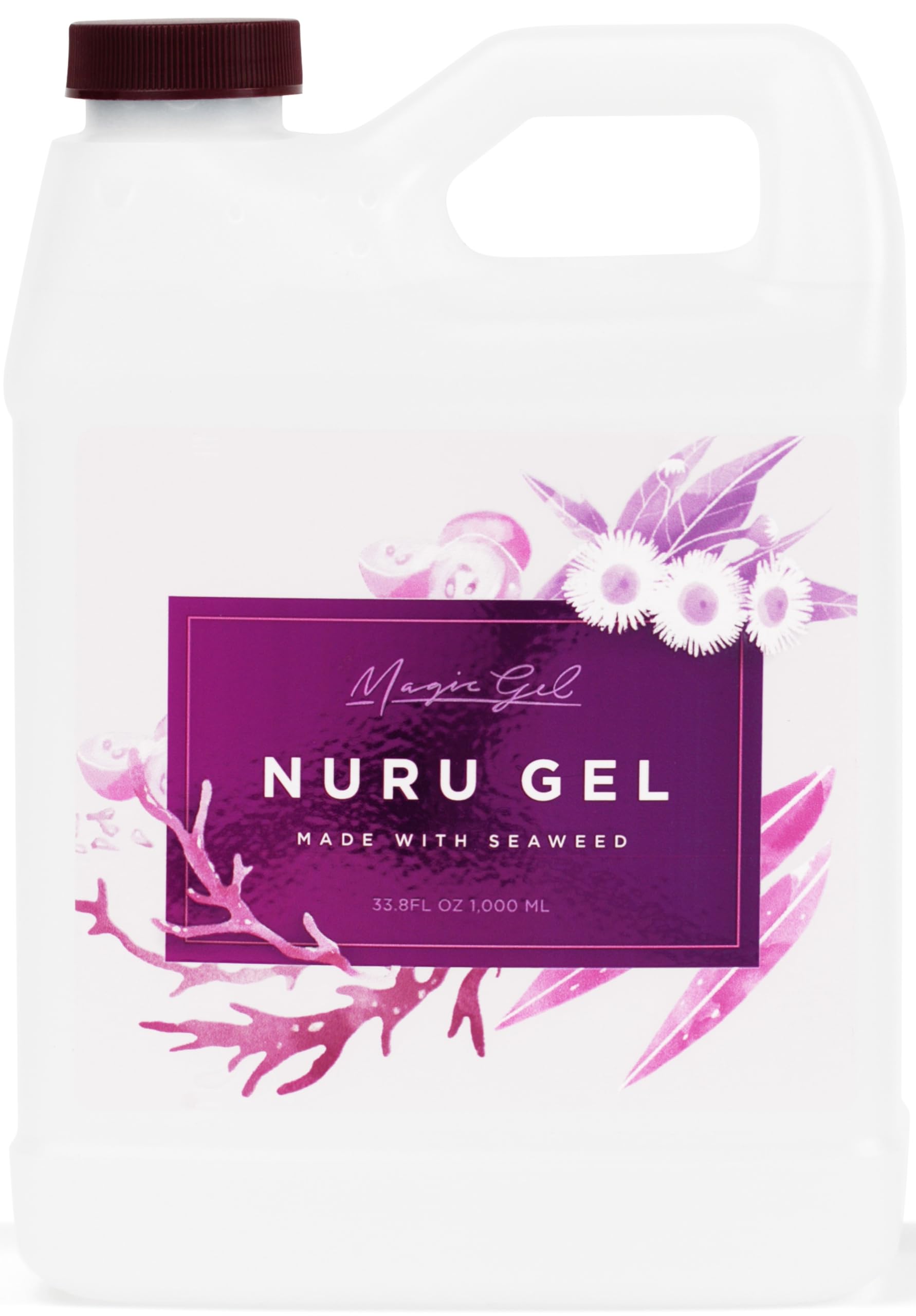 Bottle of Magic Gel Nuru Massage Therapy Gel—clear, fragrance-free, 33.8 oz