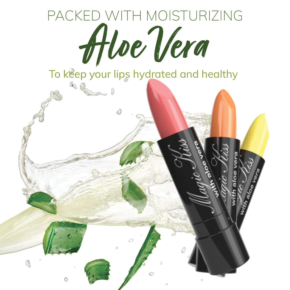 Magic Kiss with Aloe Vera moisturizes lips during wear