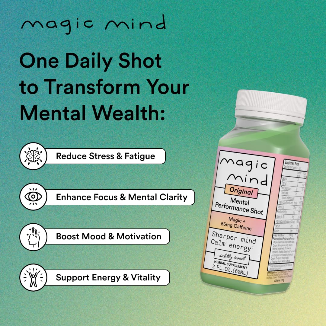 Magic Mind bacopa boost emphasizes cognitive support without jitters.