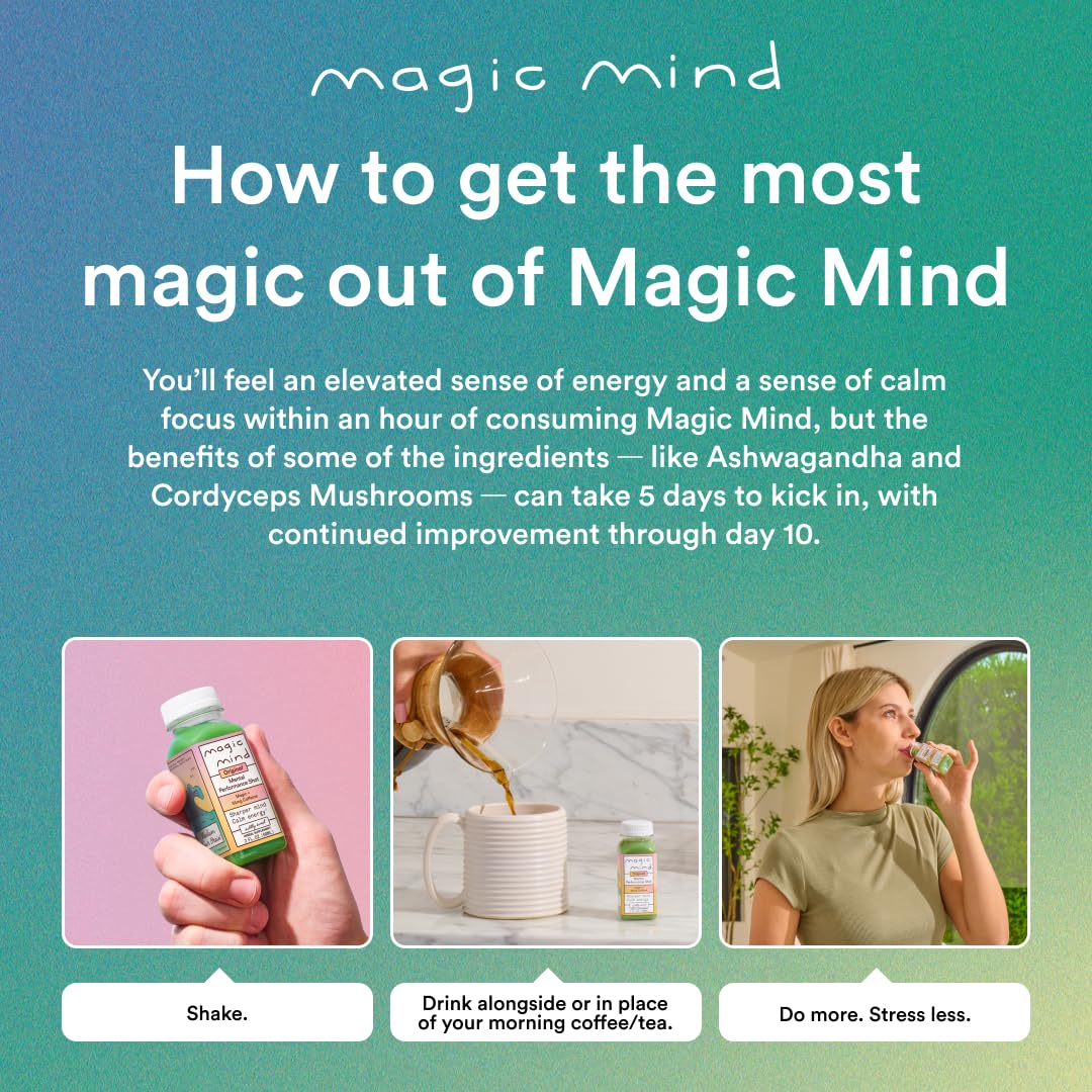 Magic Mind matcha energy for smooth focus and calm alertness.