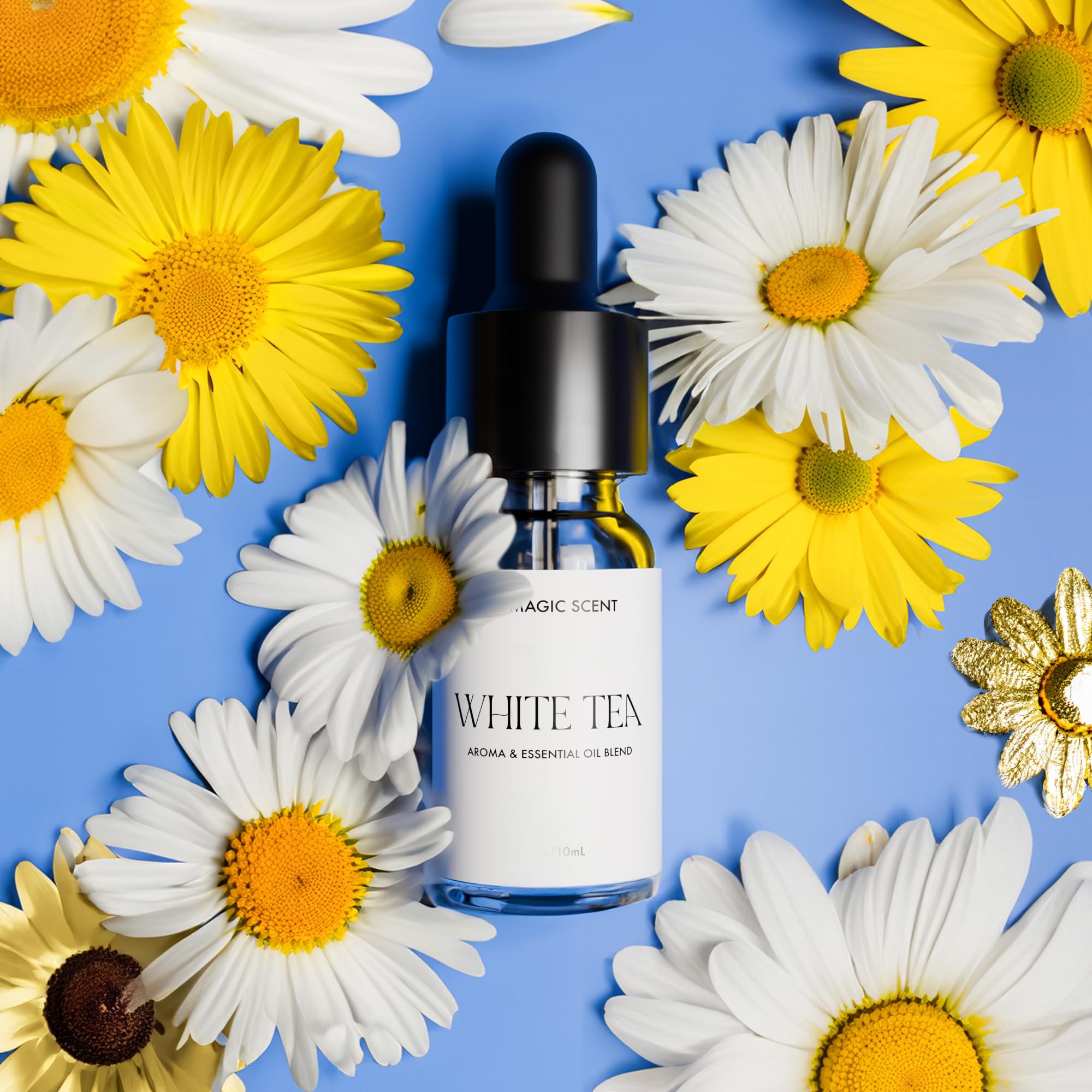 Soft focus shot featuring White Tea scent notes concept