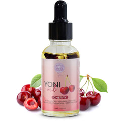 Magic V Yoni Oil bottle demonstrates hydrating intimate skin and deodorizing benefits.