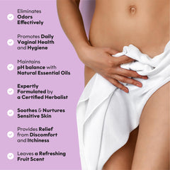 Magic V Yoni Oil ingredients close-up showcases natural oils for pH balance and fragrance.