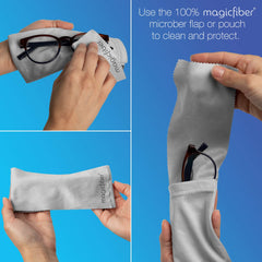 MagicFiber glasses pouch front view in Navy Blue