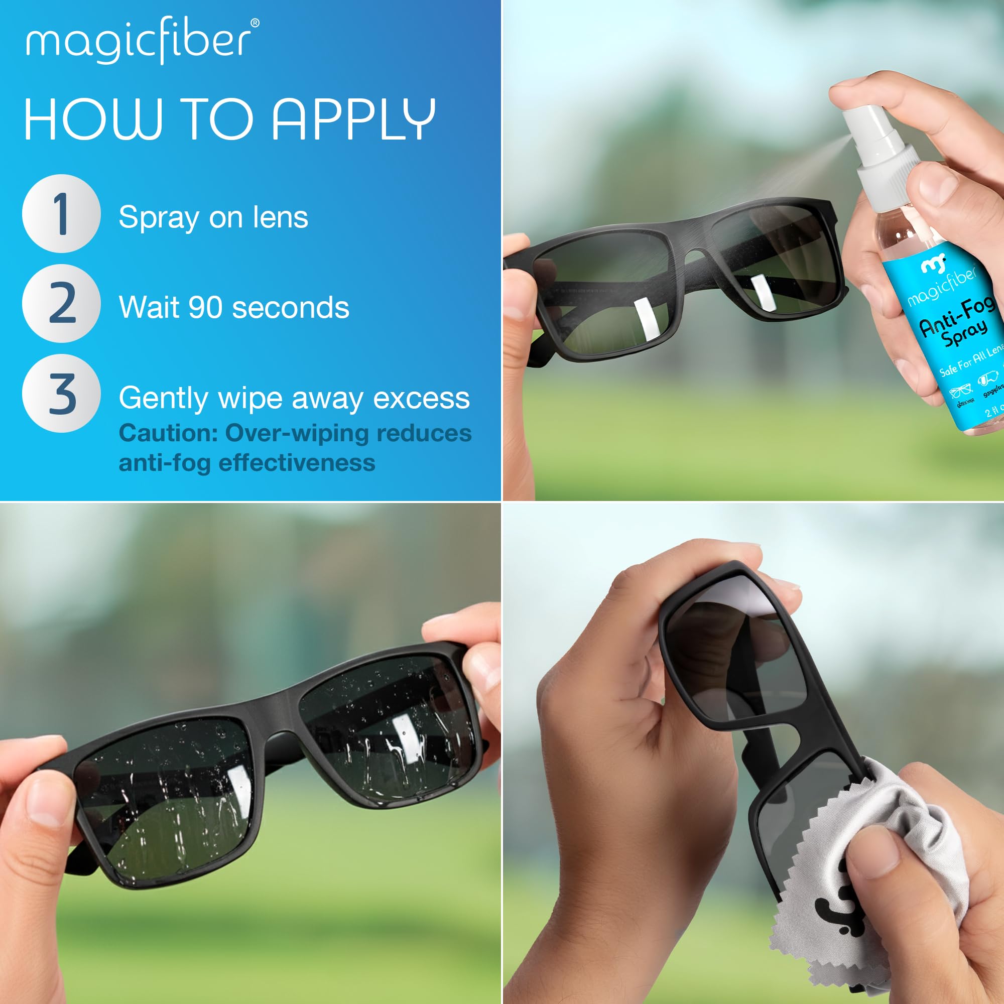 MagicFiber 6x7 inch microfiber cloths for cleaning lenses