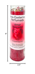 MAGICK SPACE Conquering Love palm wax candle red natural sustainable wax supports eco-friendly rituals.