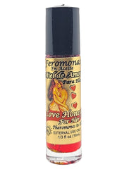 Magick Space Love Honey Pheromone Roll-On Perfume Oil 10ML bottle with floral design