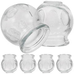 Six MAGICLULU glass cupping cups arranged in a row