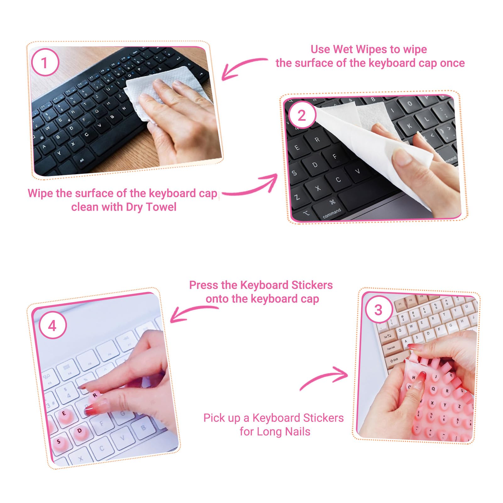 MAGIXUN matte silicone keyboard stickers support stable long-nail typing