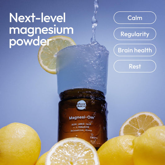 Back view of Magnesi-om Blue Lemon Jar showing nutrition facts