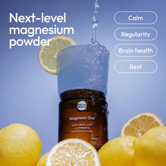 Close-up of label showing chelated magnesium blend ingredients