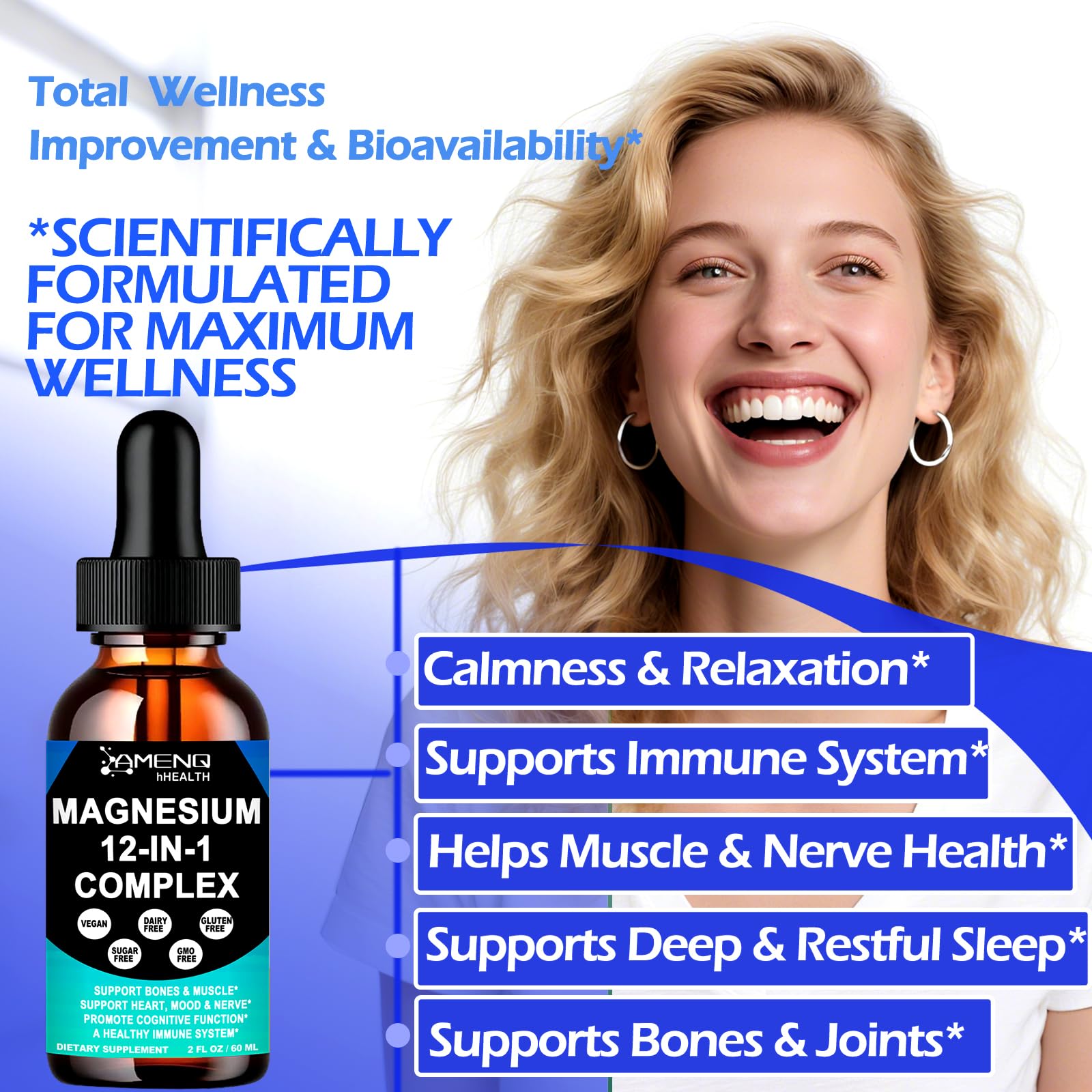 Graphic illustrating faster absorption of liquid magnesium vs capsules