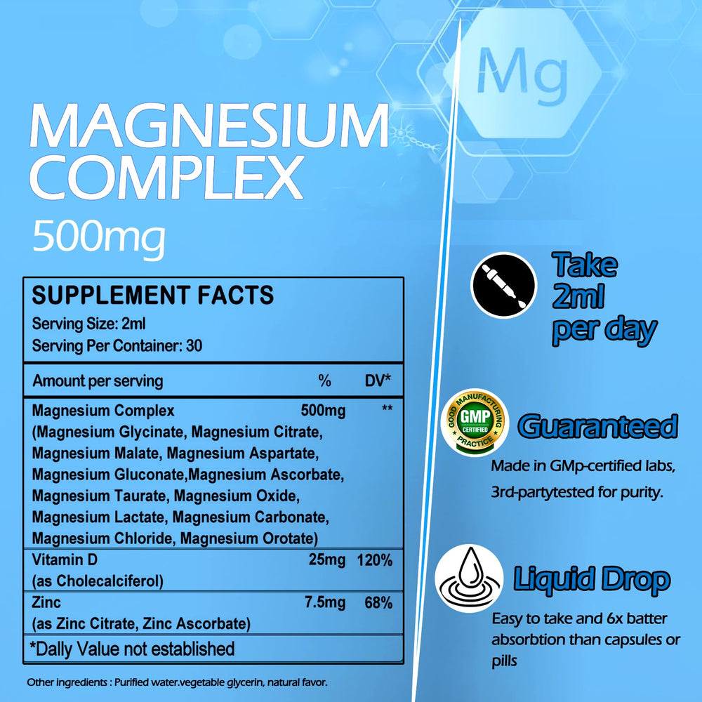 Magnesium 12-in-1 Liquid Drops used for sleep support