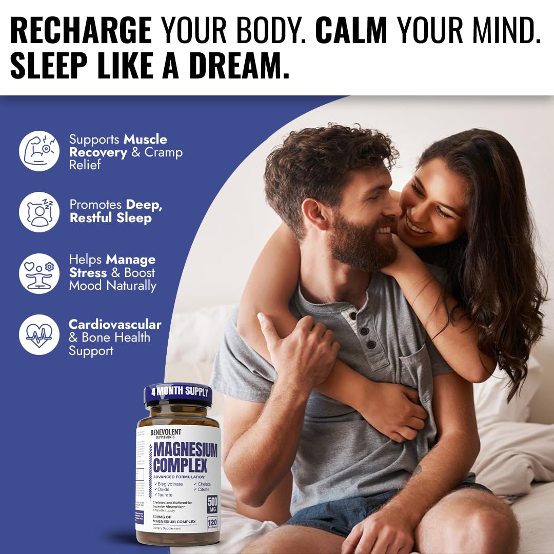 500mg magnesium 5-in-1 blend with bisglycinate, oxide, taurate, citrate