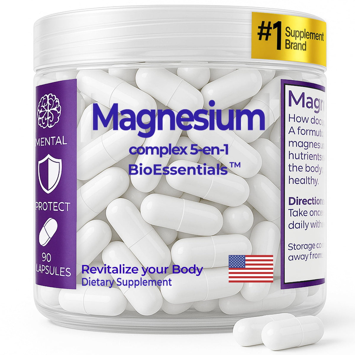 Magnesium 5-in-1 Complex bottle with label