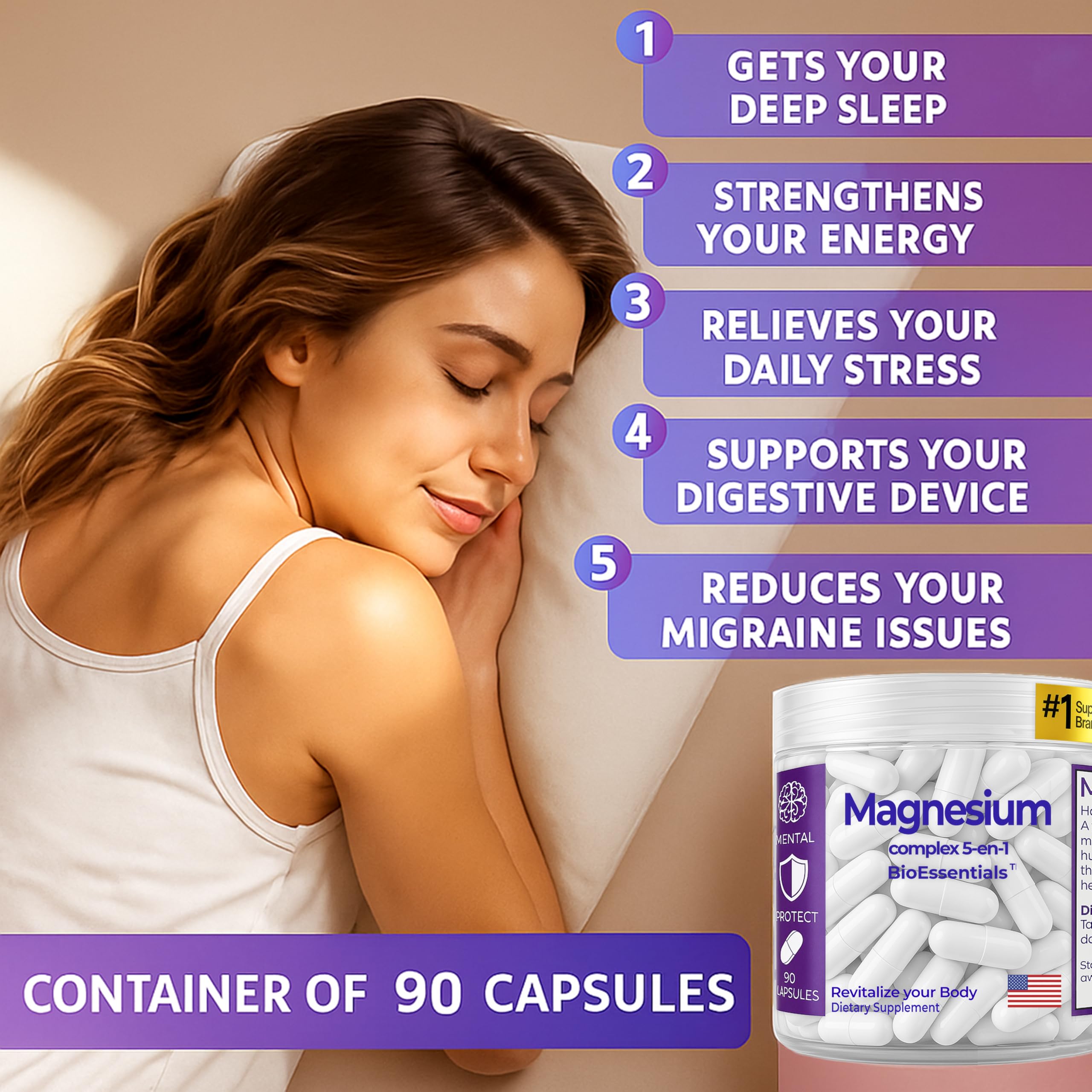 Vitamin D, B6 and zinc with magnesium bottle