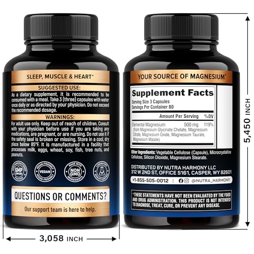Capsules representing five forms: Glycinate, Citrate, Malate, Taurate, Oxide