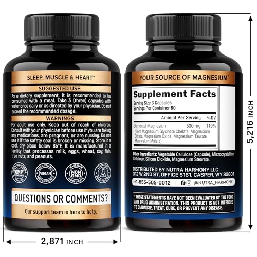 Bottle of 180 vegan magnesium capsules