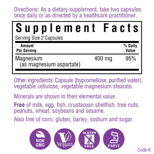 Close-up of magnesium aspartate capsules for heart and bone support
