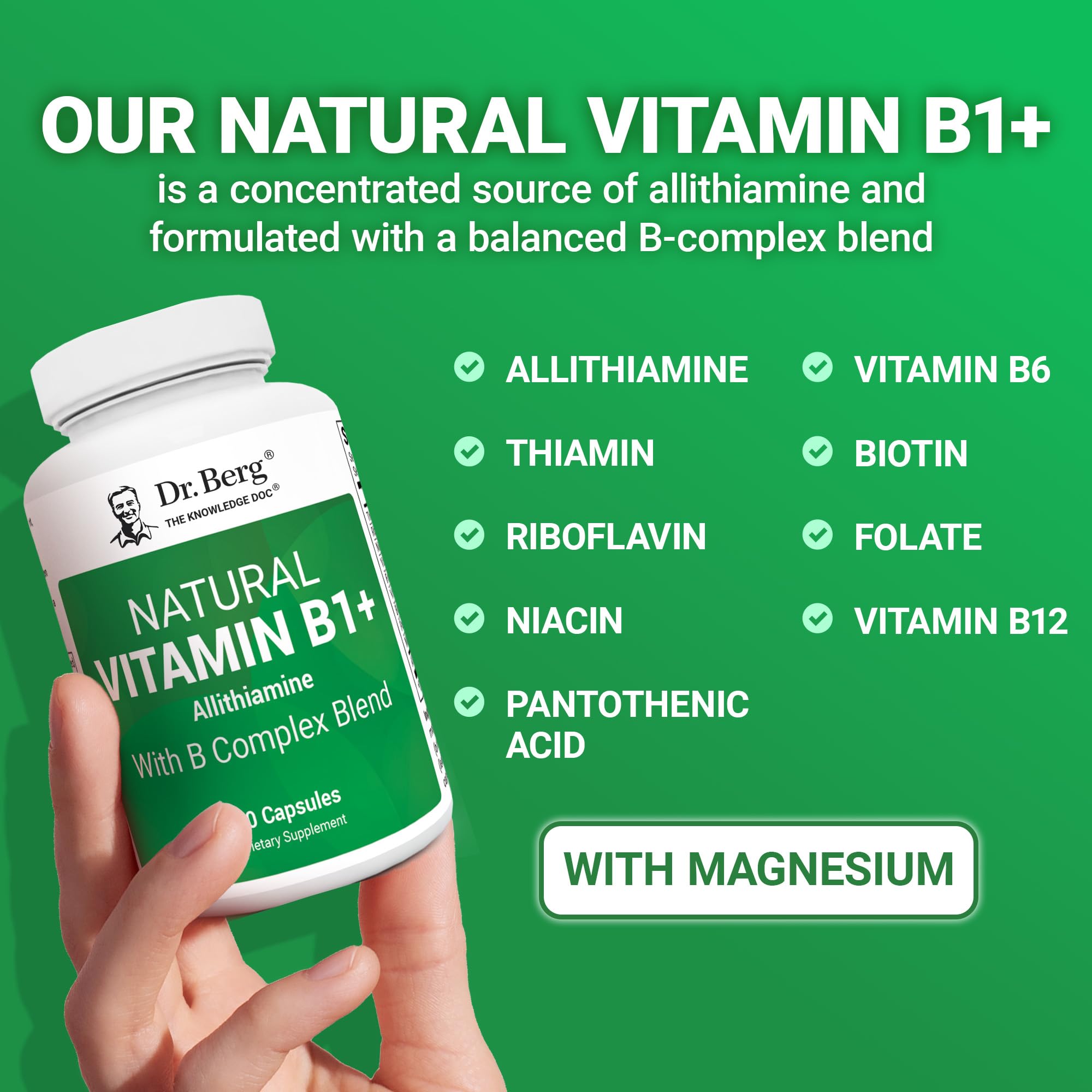 Magnesium included with B vitamin complex formulation