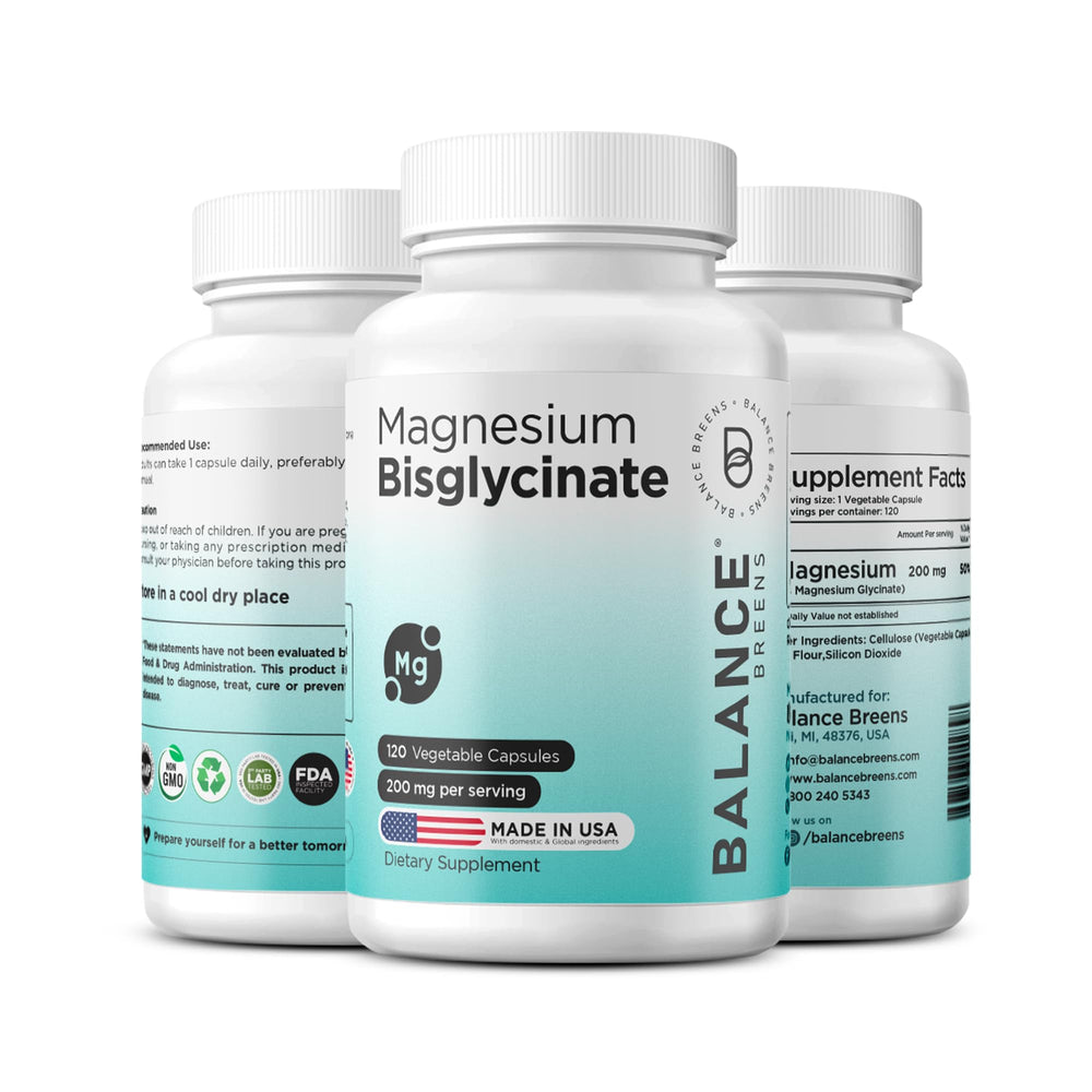 Magnesium Bisglycinate 200mg bottle