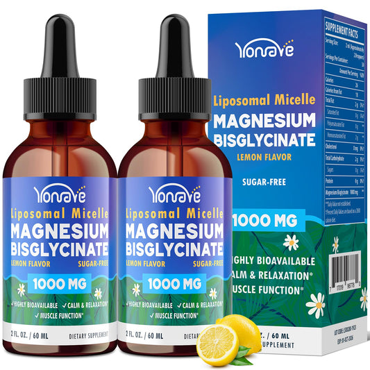 Close-up of Magnesium Bisglycinate liquid lemon bottle