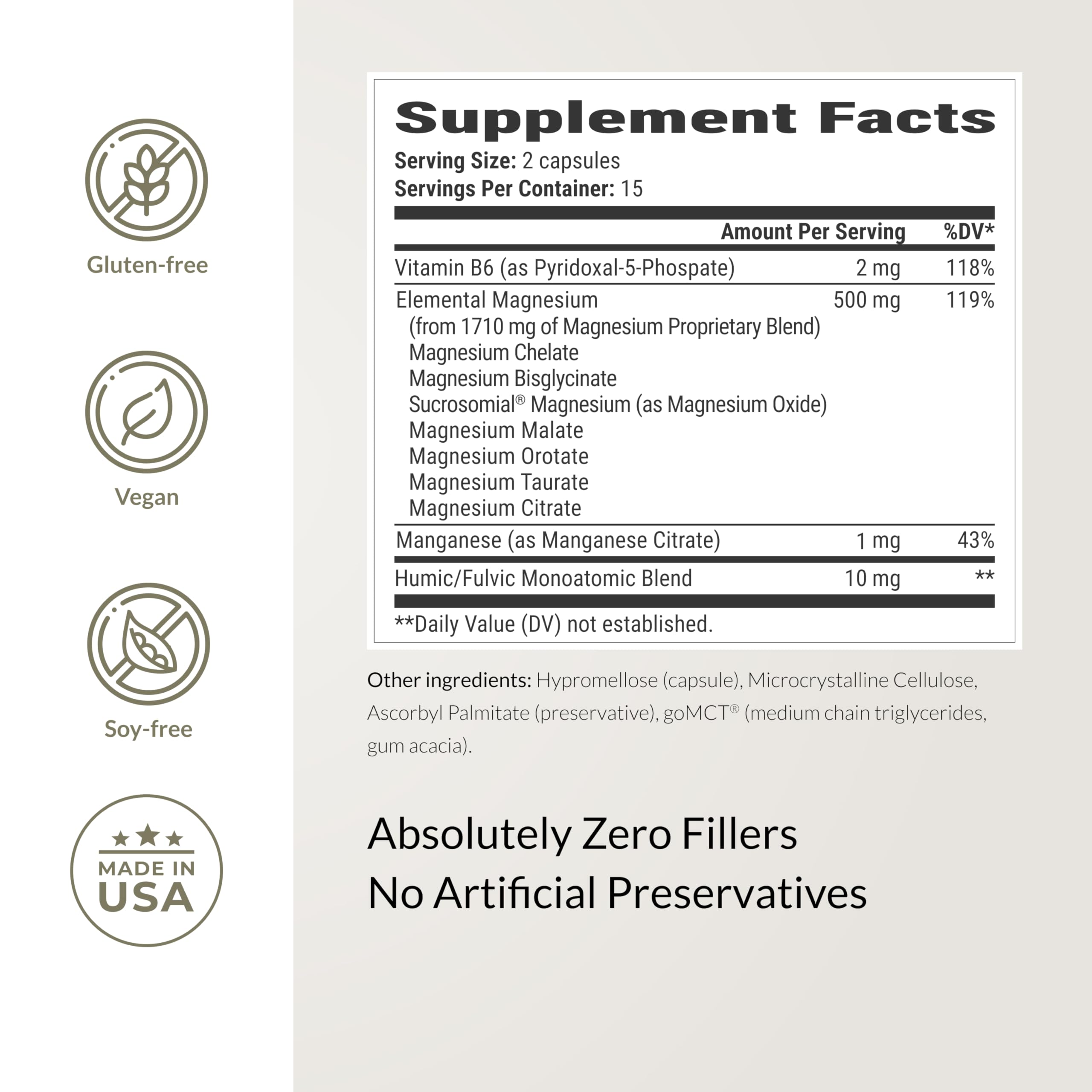 Infographic showing 7 forms of magnesium including glycinate, malate, and citrate