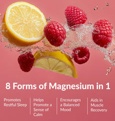 Infographic showcasing the 8 bioavailable magnesium forms