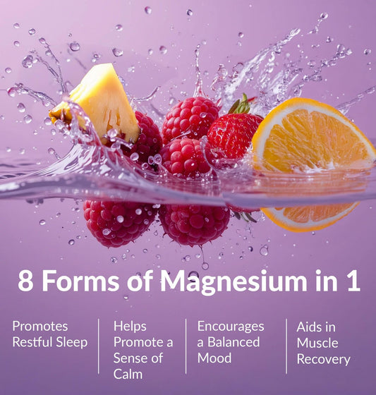 Infographic showing 8 forms of magnesium in Magnesium Breakthrough Drink
