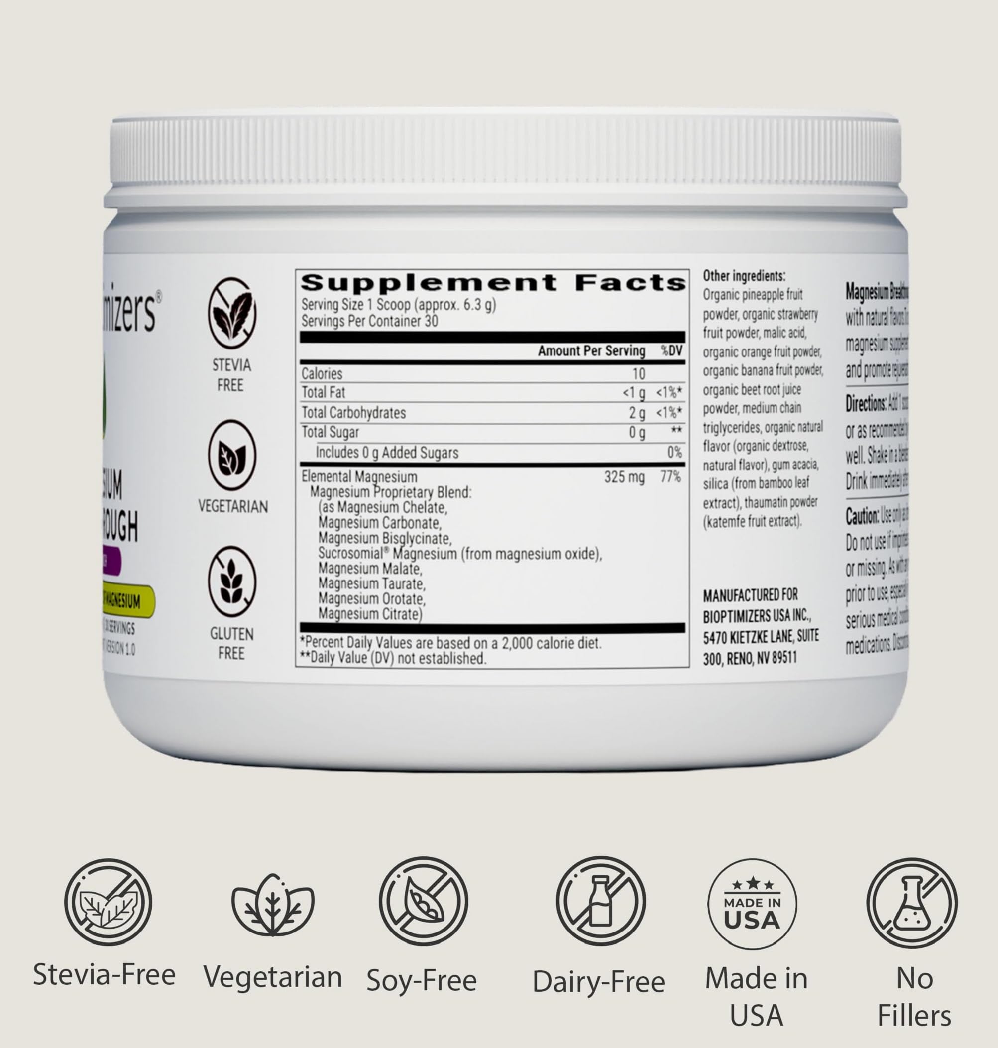 Serving poured of Magnesium Breakthrough Drink fruit punch