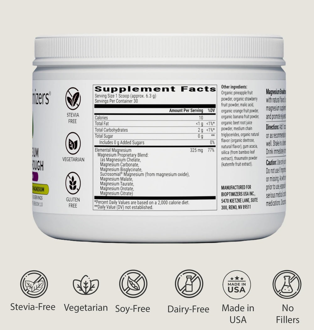 Serving poured of Magnesium Breakthrough Drink fruit punch