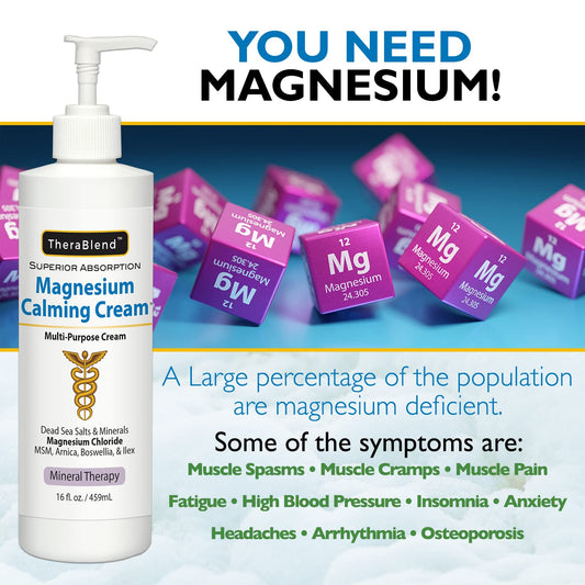 Back label on Magnesium Calming Cream 16 oz jar