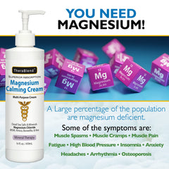Back label on Magnesium Calming Cream 16 oz jar