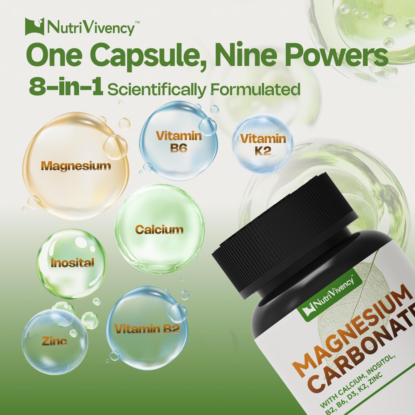 Magnesium carbonate capsules aiding muscle and nerve function