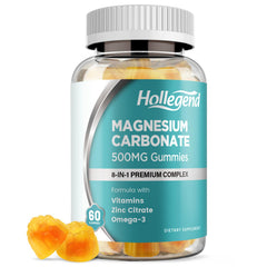 Bottle of mango-flavored sugar-free magnesium carbonate gummies, 60 count