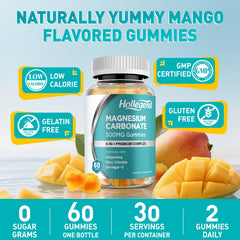 Gummy texture close-up with tropical mango flavor