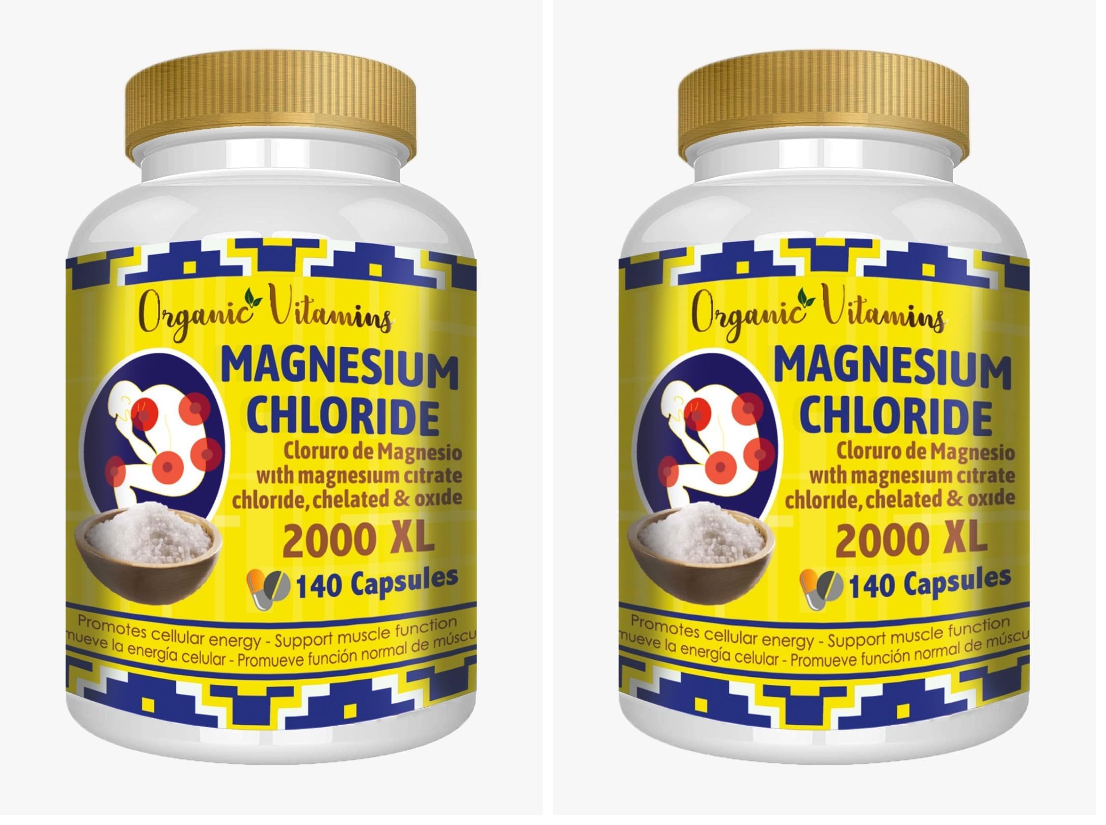 Bottle of Magnesium Chloride 140 capsules