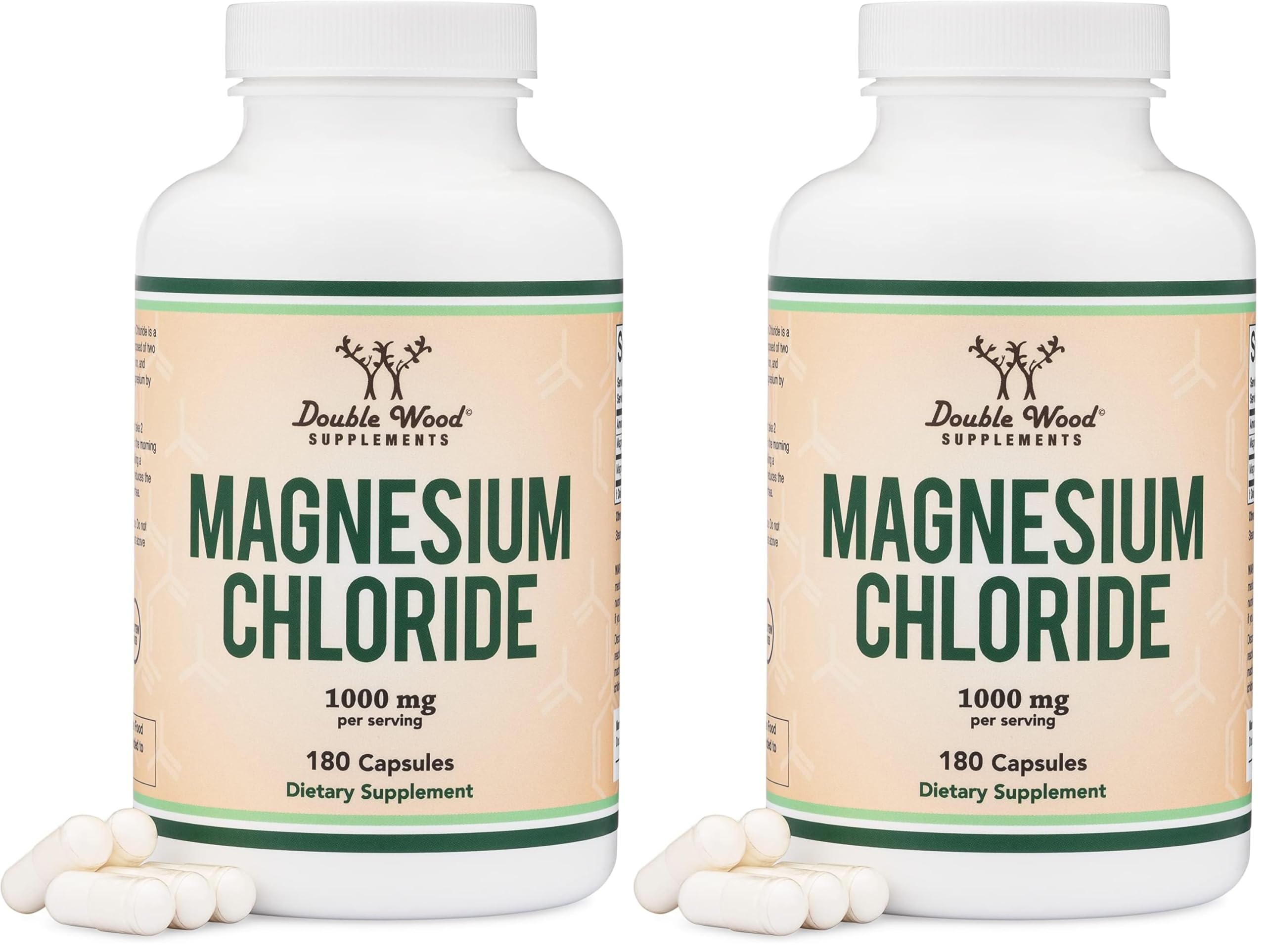 Hero image: Magnesium Chloride 180 capsules, 1000mg per serving