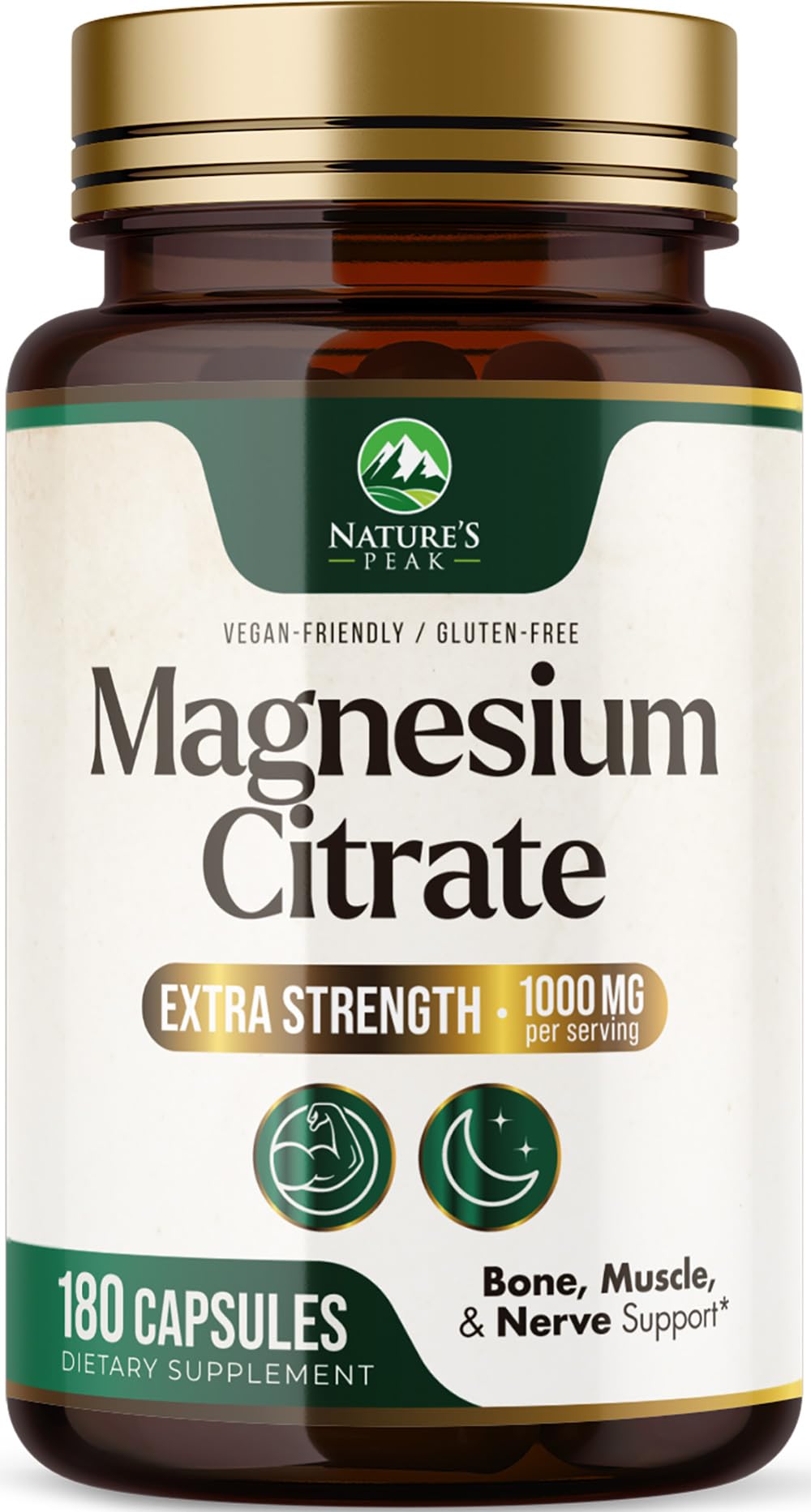 Bottle of Magnesium Citrate 1000mg with label
