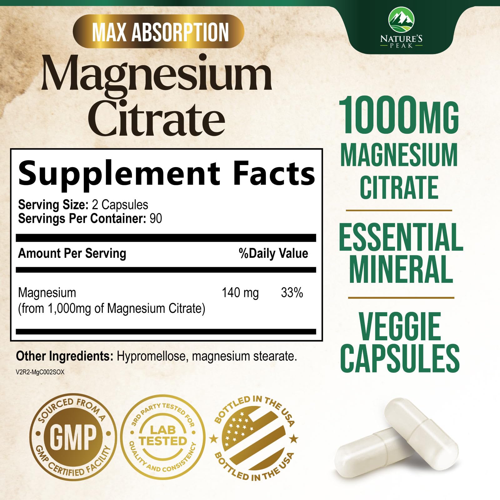 Magnesium Citrate 1000mg capsules