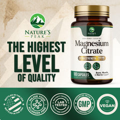 Close-up of Magnesium Citrate 1000mg label