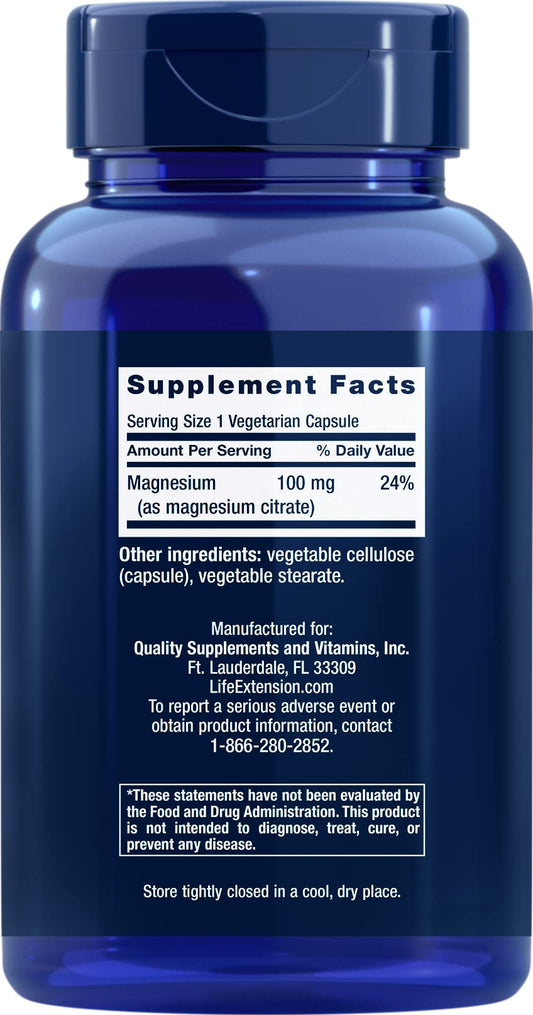 Close-up of magnesium citrate capsule showing size and texture