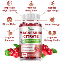 Supplement facts panel showing 400mg magnesium citrate per serving