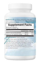 Close-up of bottle label showing 500mg magnesium citrate