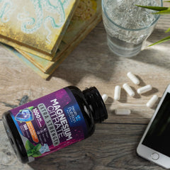 180-capsule bottle packaging for Magnesium Citrate Capsules 1000mg