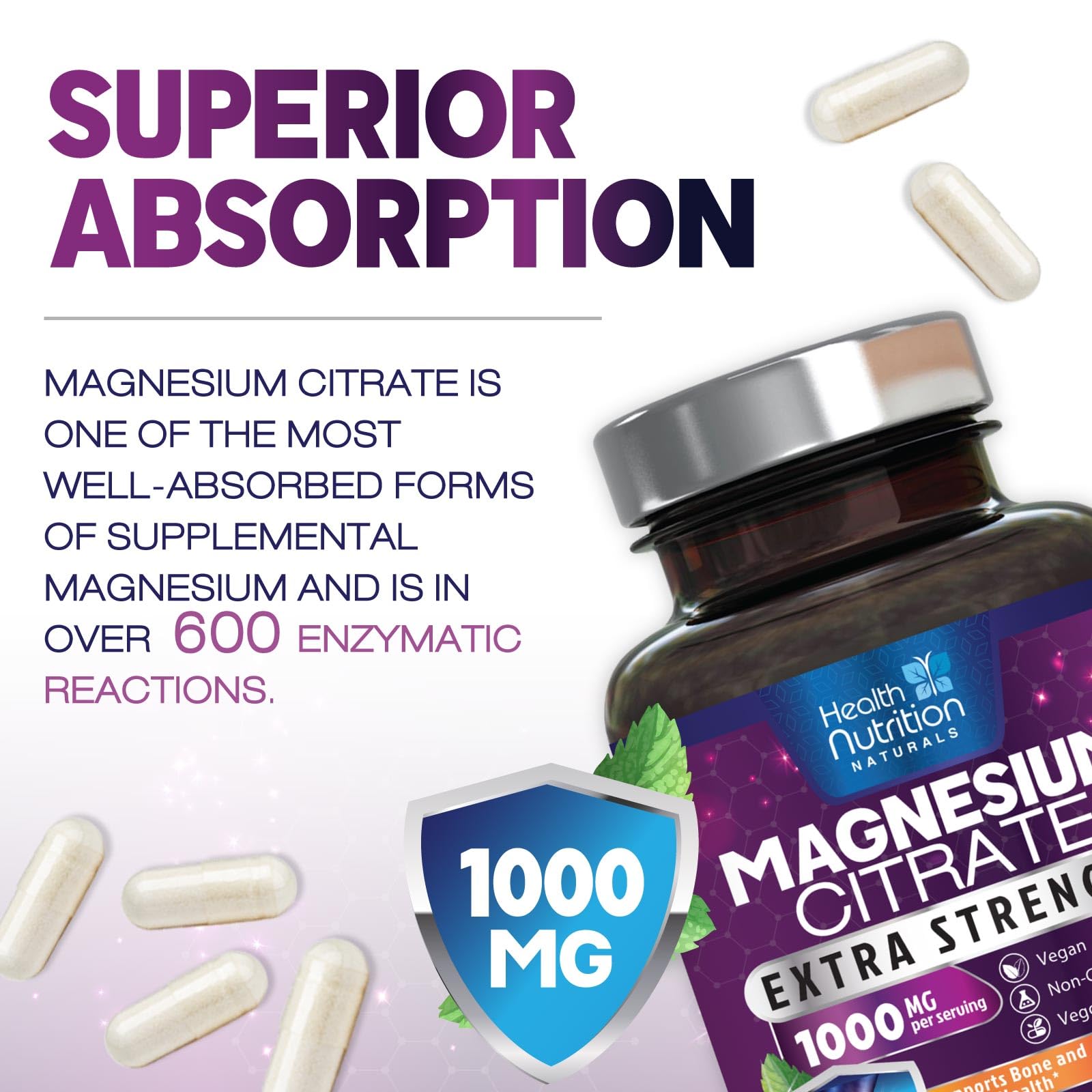 Digestive support feature of magnesium citrate capsules