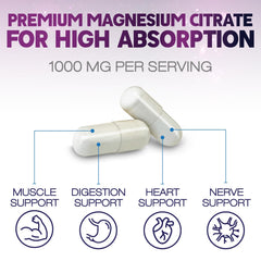 Digestive support: magnesium citrate capsules 1000mg